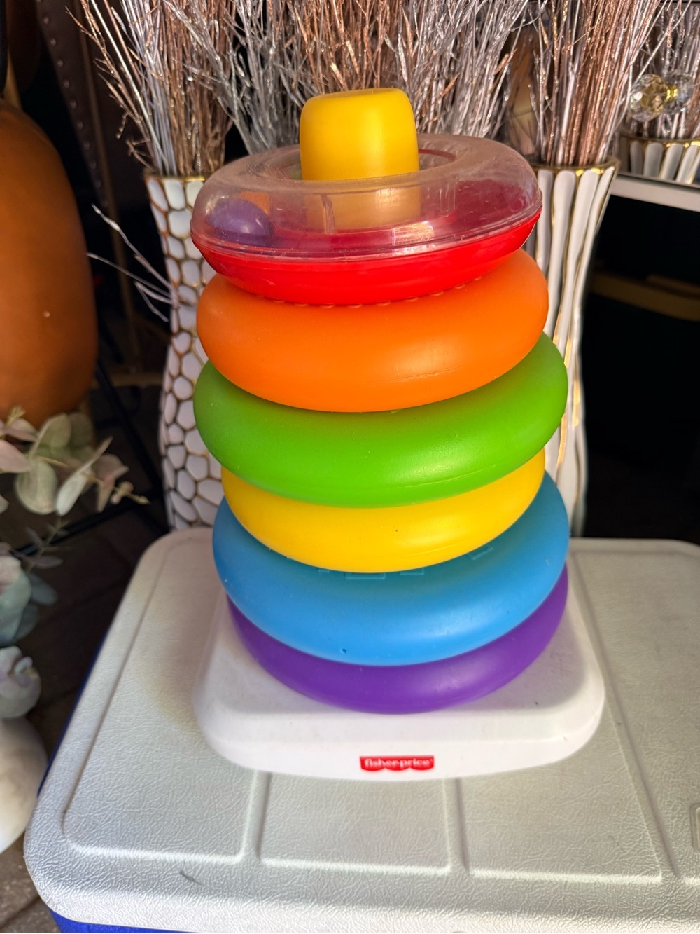 Fisher-Price Rainbow Stacking Rings Toy - Multicolor